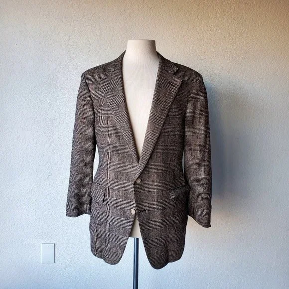 Polo Ralph Lauren Vintage Glenn Plaid Tweed Wool 2 Piece Mens Retro Suit 42R/34 - Picture 3 of 14